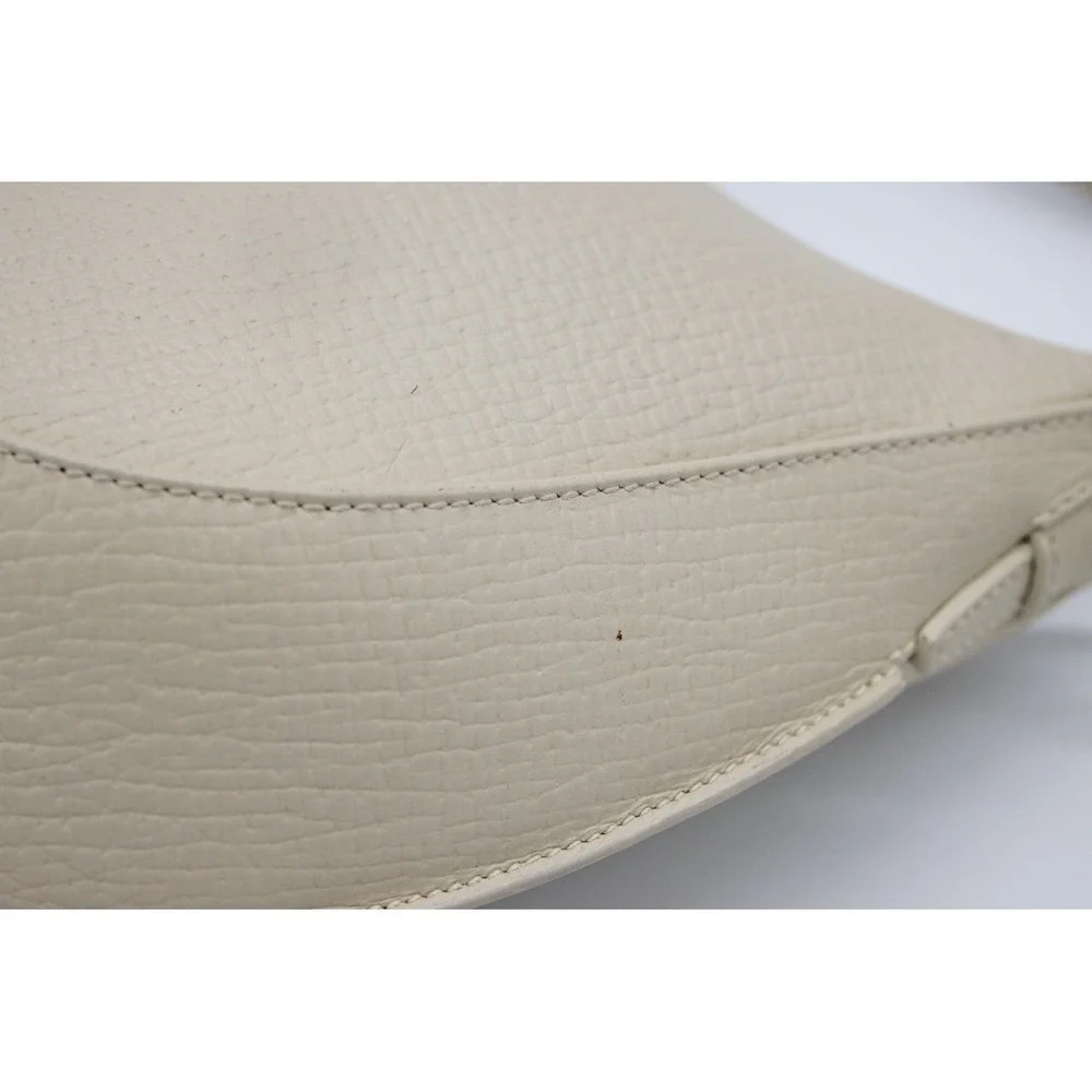 Loewe‎ Vintage Crescent Shoulder Bag Cream Textured Leather Hobo